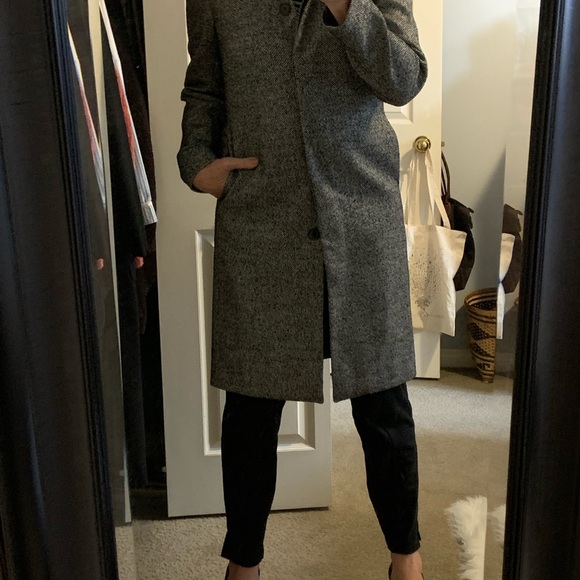 Italian tweed wool classic light coat - Picture 4 of 13